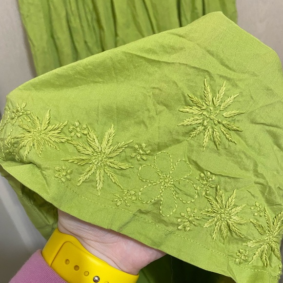 Indian Anarkali Kurta Maxi Dress - Green with Embroidery Details - Size L - Picture 6 of 13